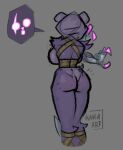 armor bear butt clothing epic_games female fortnite fortnite:_battle_royale gauntlets gloves hairy handwear head_tuft human humanoid khraart mammal purple_body raven_team_leader round_breasts scar sketch solo stretching surprise surprised_expression teasing teasing_viewer tuft unsuspecting_victim