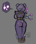  armor bear butt clothing epic_games female fortnite fortnite:_battle_royale gauntlets gloves hairy handwear head_tuft human humanoid khraart mammal purple_body raven_team_leader round_breasts scar sketch solo stretching surprise surprised_expression teasing teasing_viewer tuft unsuspecting_victim 