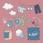  :o black_pants blue_shirt bottle clothes_hanger clothes_iron clothes_pin clothesline cloud detergent highres laundry laundry_basket no_humans pants pokemon pokemon_(creature) red_background rotom rotom_(wash) shirt simple_background socks solo steam striped_clothes striped_shirt sumi_fms t-shirt towel unworn_pants unworn_shirt unworn_socks white_shirt white_socks 