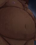 2024 absurd_res anthro bear belly big_belly bodily_fluids brown_body hi_res humanoid_hands kemono male mammal moobs navel nipples overweight overweight_male solo sweat trail_arnak 