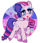 artist_name bisexual_pride_colors blue_eyes blush blush_stickers d0kukiui equid equine female friendship_is_magic hasbro hi_res horn horse lgbt_pride mammal my_little_pony mythological_creature mythological_equine mythology open_mouth pony pride_colors rarity_(mlp) solo unicorn