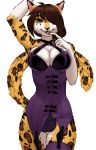  anthro balls breasts clothed clothing dickgirl feline intersex littlesheep looking_at_viewer mammal smile solo standing tongue tongue_out wide_hips 