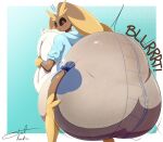  absurd_res ambiguous_gender anthro big_diaper clothing diaper extremius_amphibious feces folded_diaper generation_4_pokemon hi_res holding_diaper hoodie lagomorph leporid looking_back lopunny mammal messy messy_diaper nintendo open_mouth pokemon pokemon_(species) print_diaper rabbit rear_view soiling solo standing surprised_expression text topwear touching_diaper 