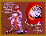 2024 5_toes absurd_res anthro bengal_tiger black_hair captain_neyla clothing dated dialogue dominatrix english_text feet felid female footwear fur green_eyes hair headgear headwear hi_res high_heeled_sandals high_heels hijab holding_object holding_whip mammal markings midriff pantherine purple_body purple_fur religious_clothing religious_headwear sandals sly_cooper_(series) solo sony_corporation sony_interactive_entertainment striped_body striped_fur striped_markings striped_tail stripes sucker_punch_productions tail tail_markings text thebigmansini tiger toes whip