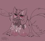  2024 absurd_res all_fours anthro big_breasts big_butt big_nipples blush bodily_fluids breasts butt cum cum_on_breasts cum_on_face digital_drawing_(artwork) digital_media_(artwork) disembodied_penis female fluffy fluffy_tail generation_9_pokemon genital_fluids genitals hair heart_eyes heart_symbol hi_res humanoid_genitalia humanoid_penis leaking_cum male male/female mask meowscarada monochrome nintendo nipples penis pepperpkmon88 pokemon pokemon_(species) short_hair simple_background solo tail tongue tongue_out vein veiny_penis watermark 