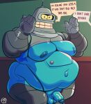  bender_bending_rodr&iacute;guez colored comedy_central digital_media_(artwork) futurama hi_res machine male not_furry nude obese obese_male overweight overweight_male robot signature solo text trashtoonz 