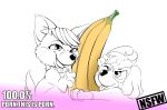  banana canine cocampplus cub cute dog female food fruit fur liking mammal paw_patrol paws skye_(paw_patrol) sweetie_(paw_patrol) tongue young 