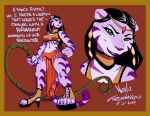 2024 5_toes anthro bengal_tiger black_hair captain_neyla clothing dated dialogue dominatrix english_text feet felid female footwear fur green_eyes hair hi_res high_heeled_sandals high_heels holding_object holding_whip mammal markings midriff pantherine purple_body purple_fur sandals sly_cooper_(series) solo sony_corporation sony_interactive_entertainment striped_body striped_fur striped_markings striped_tail stripes sucker_punch_productions tail tail_markings text thebigmansini tiger toes whip