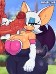  anthro bat biped bodily_fluids breasts eyelashes female genitals hi_res looking_at_viewer male male/female mammal matospectoru penis pupils rouge_the_bat sega sonic_the_hedgehog_(series) sweat thick_thighs vein veiny_penis 