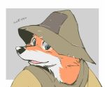  anthro canine disney fox fur hat male mammal orange_fur robin_hood robin_hood_(disney) shimomaro simple_background 