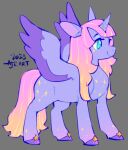  2023 colorful_theme constellation cutie_mark dated equid equine eyelashes fan_character feathered_wings feathers female female_feral feral flipside fur gradient_hair gradient_tail hair hasbro horn mammal my_little_pony mythological_creature mythological_equine mythology orange_hair pastel_theme pink_hair purple_body quadruped side_view signature sparkles sparkling_body sparkling_fur standing star teal_eyes winged_unicorn wings 