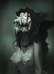  anthro bodily_fluids bone breast_play breasts canid canine canis cum cum_drip cum_on_breasts cum_on_face dripping female genital_fluids hi_res mammal night_vision priest15125 scp-1471 scp-1471-a scp_foundation skull solo wolf 
