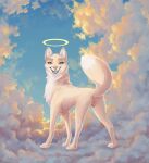  animal_genitalia animal_pussy butt canine_genitalia canine_pussy celestial_being celestial_fox female feral genitals halo heaven looking_back niffad presenting presenting_hindquarters pussy raised_tail sky skyscape solo tail teeth_showing 