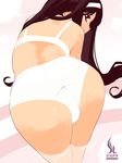  ass bent_over bra hairband himukai_kyousuke lingerie long_hair looking_back panties red_eyes solo thighhighs toono_akiha tsukihime underwear underwear_only white_bra white_hairband white_legwear white_panties 