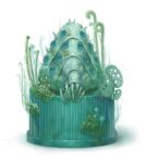  ame_(conronca) bottle_cap bug commentary_request creature creature_focus extra_eyes kaze_no_tani_no_nausicaa looking_at_viewer moss no_humans ohmu plant simple_background white_background 