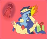  anthro anthro_on_feral balls bestiality big_balls cuntboy cutaway feral feral_penetrating_anthro fire gift harzipan internal intersex interspecies male male/male male_on_feral male_penetrating nintendo penis pok&eacute;mon pok&eacute;mon_(species) pok&eacute;philia pussy sergal sex typhlosion video_games zappy 