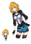  armor blonde_hair blue_eyes breastplate breasts highres medium_breasts p.k.f philia_(sao) short_hair short_shorts shorts sword_art_online thighhighs 