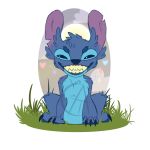  &lt;3 2017 absurd_res alien alpha_channel alphagummy alternate_form blue_claws blue_eyes blue_fur blue_nose chest_tuft claws digital_drawing_(artwork) digital_media_(artwork) disney experiment_(species) fluffy front_view fur grin head_tuft hi_res lilo_and_stitch looking_at_viewer notched_ear sharp_teeth sitting sky smile solo sparkles squint stitch teeth toe_claws tuft watermark 