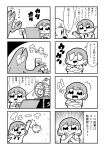  4koma :&lt; :d bangs battery bkub claws closed_eyes comic computer creature crossed_arms cutting eyebrows_visible_through_hair greyscale hair_ornament hairclip halftone hamster hamster_wheel high_five highres laptop monochrome multiple_4koma multiple_girls necktie one_eye_closed open_mouth plug programming_live_broadcast pronama-chan shirt short_hair simple_background smile speech_bubble sweatdrop talking translation_request two-tone_background typing undone_necktie x_arms 