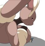  anthro between_breasts big_breasts black_fur black_sclera blue_fur breast_pin breasts brown_fur chest_spike duo featureless_breasts female fur hand_on_breast larger_female looming lopunny lucario macro male male/female mega_evolution mega_lopunny micro micro_abuse micro_on_macro nintendo open_mouth pok&eacute;mon pok&eacute;mon_(species) red_eyes simple_background size_difference smaller_male under_breasts video_games white_background white_fur ソリュウ 
