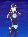  anthro anthrofied bat bulge clothed clothing day fuze hi_res legendary_pok&eacute;mon lunala male mammal moon night nintendo pok&eacute;mon pok&eacute;mon_(species) pok&eacute;morph skimpy sky smile solo speedo star starry_sky swimsuit topless video_games 