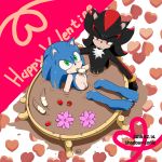  banana black_fur blue_fur bracelet candy chest_tuft chocolate duo flower food fruit fur green_eyes hedgehog holidays invalid_tag jewelry looking_at_viewer male mammal nude plant pool_(disambiguation) red_eyes shadow_the_hedgehog sonic_(series) sonic_the_hedgehog strawberry tobi tuft valentine&#039;s_day む プ ロ 