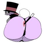  anal anal_penetration anus big_breasts big_butt big_thighs breasts butt clothing female fishnet hat lagomorph magician magician_bunny mammal ota_(artist) penetration pussy rabbit shortstack thong top_hat wand 