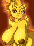  2018 anthro areola big_breasts breasts digital_media_(artwork) equine female friendship_is_magic hair hi_res huge_breasts mammal multicolored_hair my_little_pony nipples nude pegasus solo spitfire_(mlp) suirano two_tone_hair wings wonderbolts_(mlp) 