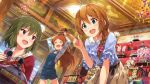  3girls baba_konomi blue_eyes blush braid brown_hair dress idolmaster idolmaster_million_live! idolmaster_million_live!_theater_days long_hair multiple_girls oogami_tamaki smile 