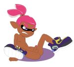  angry anthro anus balls brown_skin butt cephalopod clothing erection footwear hi_res humanoid inkling jerseydevil male marine mask mostly_nude navel nintendo nipples not_furry penis pointy_ears ponytail purple_eyes shoes solo splatoon spread_legs spreading squid sweat tentacle_hair tentacles video_games 