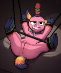  2018 animate_inanimate anus bdsm bound clitoris collar female fur hooves kea_(artist) pi&ntilde;ata pink_fur pussy scp-956 scp_foundation solo unknown_species 