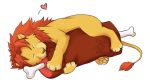  akhera big_meat chibi feline feral happy hug lion male mammal meat red_mane valderic_blackstag 