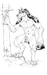  2018 anthro canine digital_media_(artwork) male mammal rakan scar scrappyvamp were werewolf wolf 