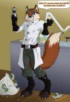  canine cheese experiment food fox gthusky mad_scientist male mammal money ranged_weapon raygun weapon 