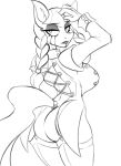  2017 anthro anthrofied black_lipstick butt clothing equine eyeliner eyeshadow female friendship_is_magic goth horse inky_rose_(mlp) jrvanesbroek legwear makeup mammal monochrome my_little_pony pony solo stockings 