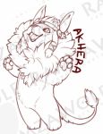  akhera chibi cute feline fluffy happy headband lion mammal mane paws ramzawolf 