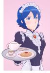  alternate_costume apron blue_eyes blue_hair commentary english_commentary enmaided fire_emblem fire_emblem:_kakusei fire_emblem_heroes fire_emblem_if highres lucina maid maid_apron maid_headdress short_hair smgold solo waist_apron 