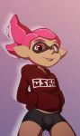  blep bulge clothing hands_in_pockets hoodie inkling jerseydevil looking_at_viewer male nintendo pose smile solo splatoon tentacle_hair tentacles tongue tongue_out underwear video_games 