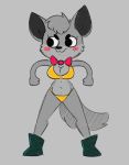  2018 anthro blush breasts canine chloe_(iamaneaglet) clothed clothing cosplay digital_media_(artwork) female fur grey_background hair hi_res iamaneagle_(artist) mammal nintendo simple_background smile snipperclips solo underwear video_games wolf 