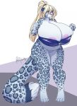  2017 anthro big_breasts breasts feline female huge_breasts hyper hyper_breasts leopard mammal nipples pussy redpixie slightly_chubby 