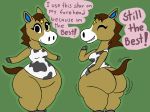  animal_crossing anthro belly big_belly big_butt bottomless breasts brown_fur butt clothed clothing english_text equine female fur horse huge_butt hyper hyper_butt maddeku mammal nintendo overweight text video_games white_fur winnie_(animal_crossing) 
