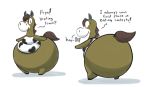  animal_crossing anthro belly big_belly big_butt breasts brown_fur butt clothed clothing english_text equine fat_rump female fur horse huge_butt hyper hyper_belly hyper_butt maddeku mammal nintendo obese overweight simple_background text video_games white_background white_fur winnie_(animal_crossing) 