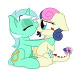  2018 absurd_res blue_eyes bonbon_(mlp) duo equine female female/female friendship_is_magic hi_res horn horse kissing lyra_heartstrings_(mlp) mammal my_little_pony pony tailwag tatzlpony tentacles unicorn zutheskunk 