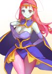  bad_id bad_pixiv_id blue_eyes breasts cape caway circlet cleavage cowboy_shot dragon_ball dragon_ball_super gradient gradient_background hair_tubes large_breasts long_hair pantyhose pink_hair solo white_background yostxxx 