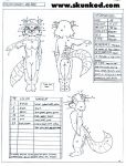  anthro breasts desiree_lee female invalid_tag james_m_hardiman lagomorph mammal melody_(btt) model_sheet multiple_poses pose procyonid raccoon solo traditional_media_(artwork) 