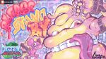 brass_knuckles brown_eyes copyright_name digimon digimon_(creature) english_text mouse_(animal) numemon onetrickdragon poop scumon tongue tongue_out weapon 