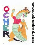  anthro desiree_lee dragon james_m_hardiman male ocher scalie solo traditional_media_(artwork) 