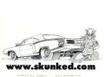  1970_superbee anthro car desiree_lee female james_m_hardiman mammal ms_cole_(btt) skunk solo traditional_media_(artwork) vehicle 