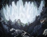  bone canine corsack feral fox mammal skeleton skull water waterfall 