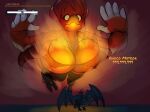 anthro avian beak big_breasts bird bra breasts cheek_tuft chocobo clothing dipstick_feathers dragon duo english_text facial_tuft falling feather_hair feathered_crest feathers feet female final_fantasy head_crest hi_res huge_breasts jacket legwear macro magic magic_user mythological_creature mythological_scalie mythology non-mammal_breasts pseudo_hair red_body red_clothing red_feathers robomax scalie spell spread_wings square_enix tail talons text thigh_highs toes topwear torn_bra torn_clothing tuft underwear wednesday_(robomax) winged_arms wings worried